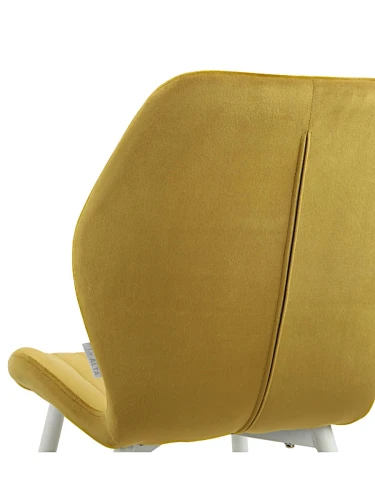 DC825 Стул мягкий, ГОРЧИЧНЫЙ#G62-21 велюр, каркас металл белый КРУГЛЫЙ