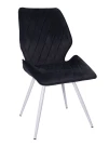 DC230 Стул мягкий, ЧЕРНЫЙ#M420-48 велюр, каркас металл, белый КРУГЛЫЙ
