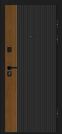 Входная дверь Optim Z-2 Вертикаль Муар черный-Грецкий Орех/Белый