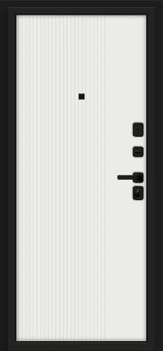Входная дверь Optim Z-2 Вертикаль Муар черный-Грецкий Орех/Белый