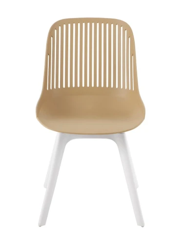 DC271 Стул пластиковый, БЕЖЕВЫЙ, ноги белые