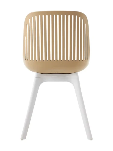DC271 Стул пластиковый, БЕЖЕВЫЙ, ноги белые