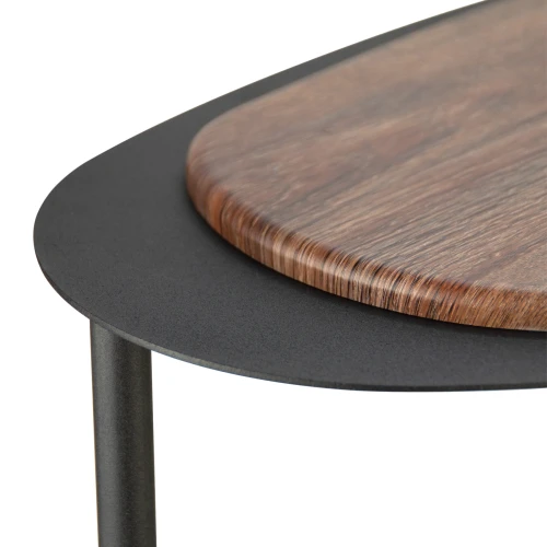 Стол журнальный МеталлАрт М036 коричневый дуб/черный