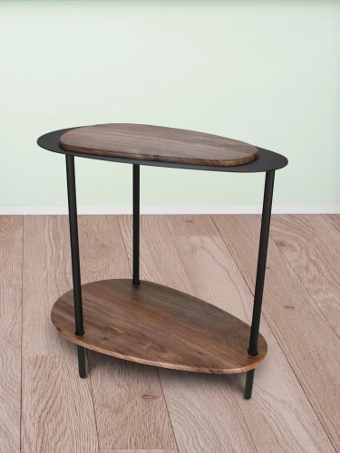 Стол журнальный МеталлАрт М036 коричневый дуб/черный