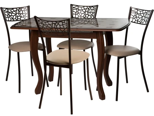 Обеденная группа (Стол Альба мини и 4 стула Кемпер), арабискат