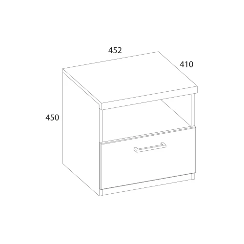 DOORSET, Тумба прикроватная 1SN. Цвет ДУБ НАВАРРА
