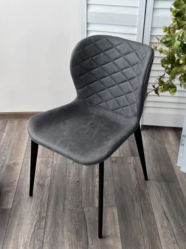 Стул КЛОД, цвет Kiprus-12 Темно-серый, искусственная замша / черный каркас М-City
