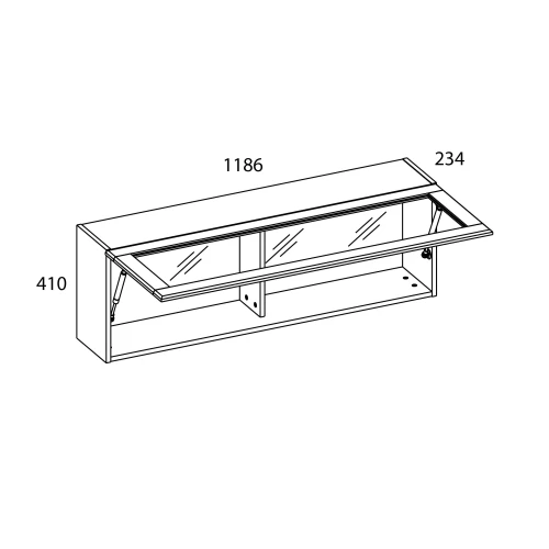 Полка навесная 1V, JAZZ, цвет Каштан найроби