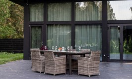 LUDWIG + FIONA обеденный комплект серого цвета искусственный ротанг