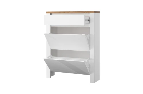 Тумба для обуви 2D1S, TAURUS, цвет белый\дуб вотан