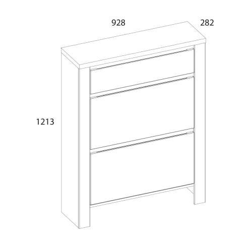 Тумба для обуви 2D1S, TAURUS, цвет белый\дуб вотан
