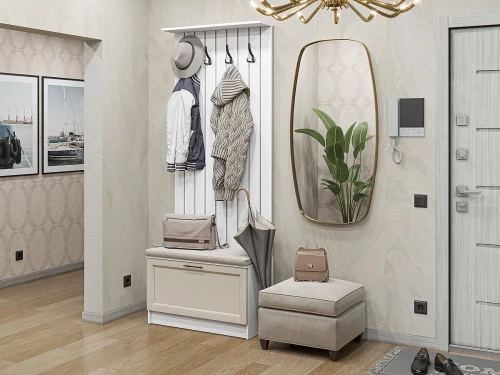 Готовая прихожая Стиль-01 Cream Silkwood Белый