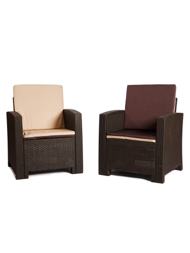 Комплект мебели под искусственный ротанг для отдыха Калифорния «California Maxi Triple Set» арт.77787/77770/536 КД П