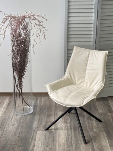 Стул ОСЛО Atmocfera 010 Бежевый / Orakul 160 Белый / Черный каркас M-City