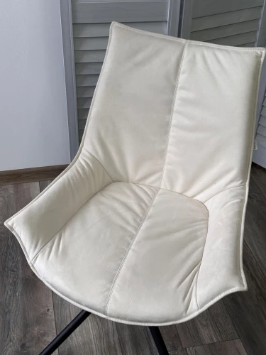 Стул ОСЛО Atmocfera 010 Бежевый / Orakul 160 Белый / Черный каркас M-City