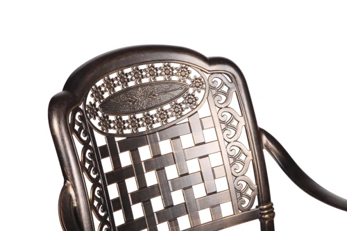 Обеденная группа из литого алюминия стол прямоугольный ТРАНСФОРМЕР «TRANSFORMER» 180-240×90 + 6 кресел ВУЛКАН «VOLCANO»