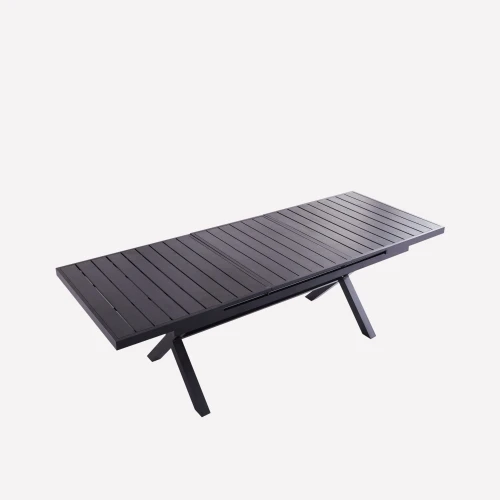 Обеденная группа из литого алюминия стол прямоугольный ТРАНСФОРМЕР «TRANSFORMER» 180-240×90 + 6 кресел ВУЛКАН «VOLCANO»