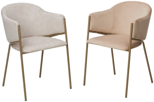 Стул ДИЛЛ, цвет H-06 Бежевый, велюр / шампань каркас М-City