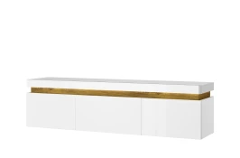 Тумба навесная 2D1S, TORINO, цвет белый/Дуб наварра