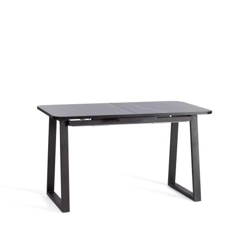 Стол MALTIDO ЛДСП/HPL/металл, 130 х 75+30 х 75 см, Мрамор чёрный/чёрный