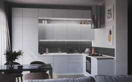 Модульная кухня Эстетик 3400*2200 Нью Мун МДФ угловая