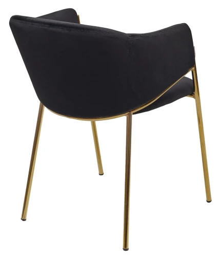 Стул DILL MOMO-47 черный, велюр "беспальчиковый"/ золотой каркас М-City