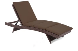 Шезлонг, лежак из искусственного ротанга  МАРА «MARA» в комплекте в матрасом  -  Dark Brown
