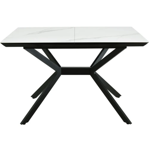 Стол «Дели» 120x80, Керамика Greys Snow, эмаль черная