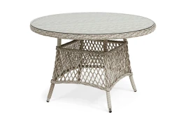 "Эспрессо" плетеный круглый стол, диаметр 118 см, цвет бежевый