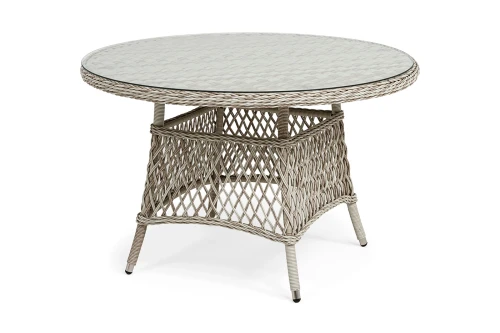 "Эспрессо" плетеный круглый стол, диаметр 118 см, цвет бежевый