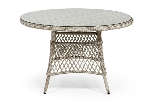 "Эспрессо" плетеный круглый стол, диаметр 118 см, цвет бежевый