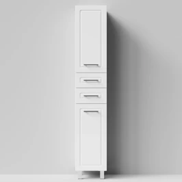 Пенал Арабеска 35 напольный, белый глянец, левый, бельевая корзина