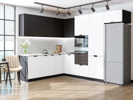 Готовый кухонный гарнитур Евро Лайн-03 Белый/Антрацит