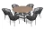"Рио" обеденная группа на 6 персон, стол HPL "дуб", цвет темно-серый