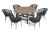 "Рио" обеденная группа на 6 персон, стол HPL "дуб", цвет темно-серый