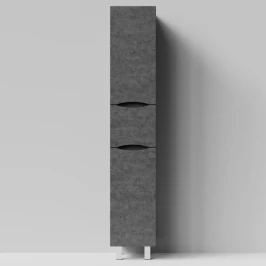 Пенал Лайт 35 напольный, Серый камень ПВХ 57806, левый, бельевая корзина