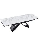 DT888 Стол раскладной Bentley whie, 160-240/90*76, керамич. столеш, основ. металл черный