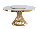 Стол обеденный Мелоди DT-018L, 140х140х75 см, белый мрамор/золото Стол обеденный Мелоди DT-018L, 140х140х75 см, белый мрамор/золото