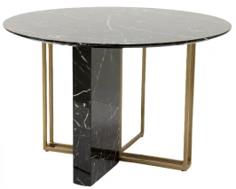 Стол обеденный Веспер F-1171-1.1, 120х120х76 см, черный мрамор