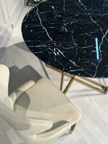 Стол обеденный Веспер F-1171-1.1, 120х120х76 см, черный мрамор