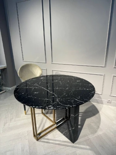 Стол обеденный Веспер F-1171-1.1, 120х120х76 см, черный мрамор