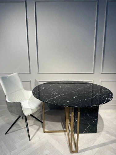 Стол обеденный Веспер F-1171-1.1, 120х120х76 см, черный мрамор