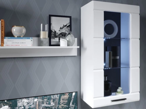 Стенка «Рио-1», Белый жемчуг/белый глянец