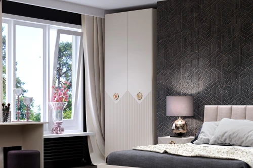 Шкаф 2-х дверный с глухим фасадом Капри