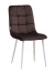 C919/DC809 Стул мягкий, ШОКОЛАД#h50 велюр, каркас металл белый КРУГЛЫЙ