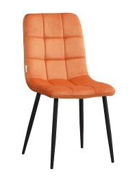 C919/DC809 Стул мягкий, ТЕРРАКОТОВЫЙ#h43 велюр, каркас металл черный КРУГЛЫЙ