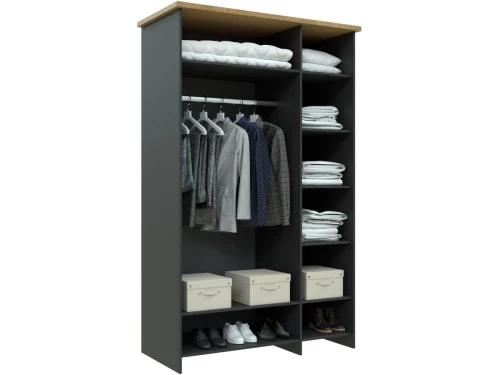 Шкаф «Скандинавия 3Д» КМК 0905.7, Графит/ дуб наварра