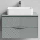 Тумба Липс 80, пример RAL 7005 Мышино-серый, матовая, 2 ящика, подвесной Vodok с раковиной в комплекте Тумба Липс 80, пример RAL 7005 Мышино-серый, матовая, 2 ящика, подвесной Vodok с раковиной в комплекте