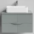 Тумба Липс 80, пример RAL 7005 Мышино-серый, матовая, 2 ящика, подвесной Vodok с раковиной в комплекте