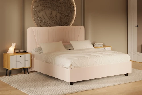 Кровать-11М 2 с подъемным основанием 1400 Вега Саксония Бежевый